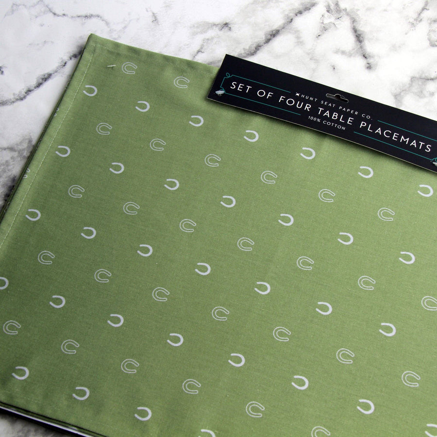 Lucky Olive Placemat Set of Four - Equestrian Horse + Home