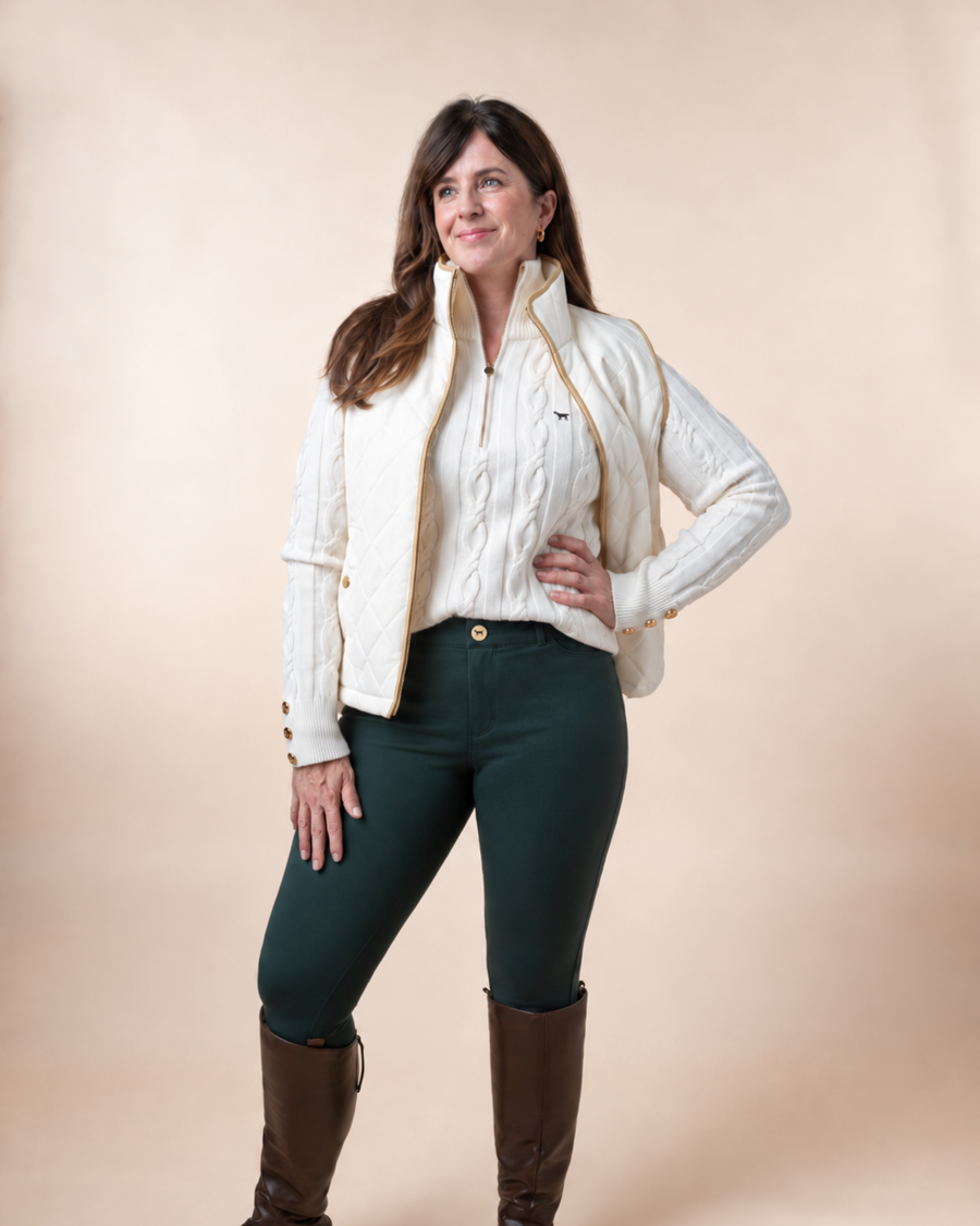 Huntley Quilted Vest: Off-White