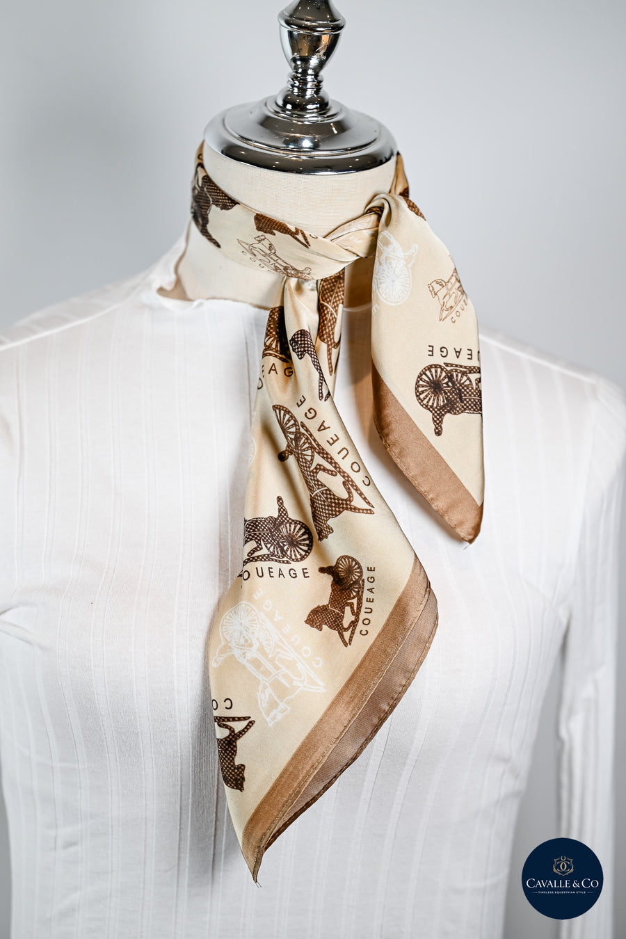 Brown & Cream Carriage print scarf