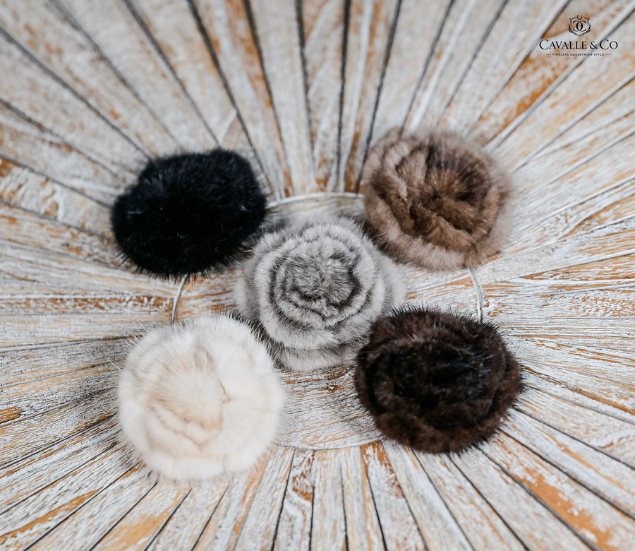 Fox Hair button brooches-Rose shaped