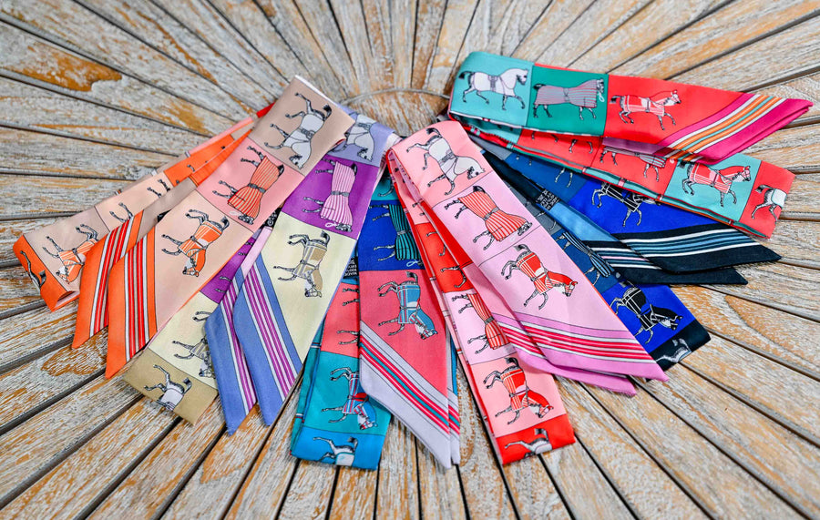 Silk Hair/Bag Twills Horse print-6 Colours