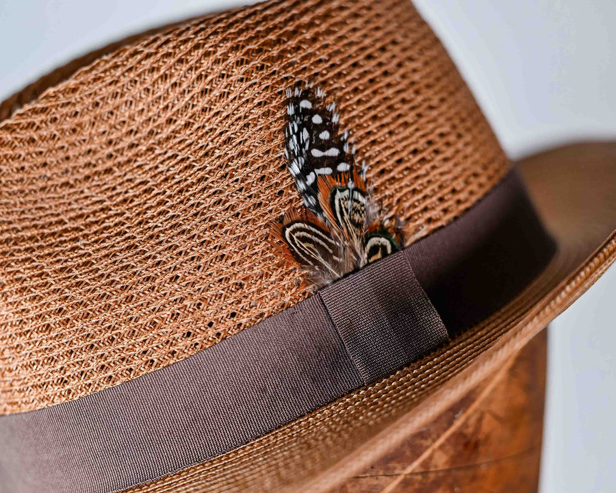 LARS - PP BRAID VENT CROWN TRILBY- Tan