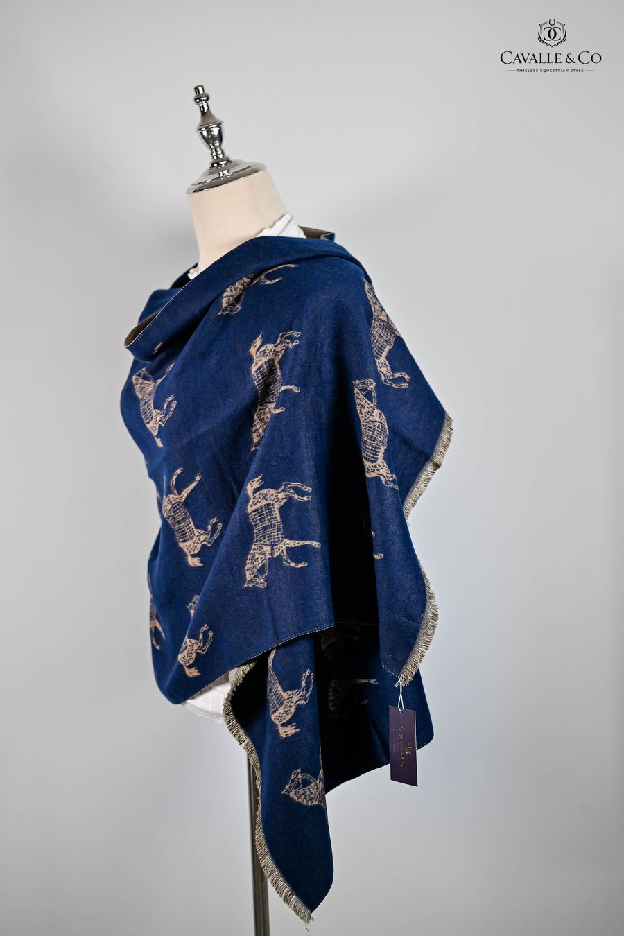 Horses Repeated Soft Wraps- 4 Colors Navy, Green, Cream, Chocolate