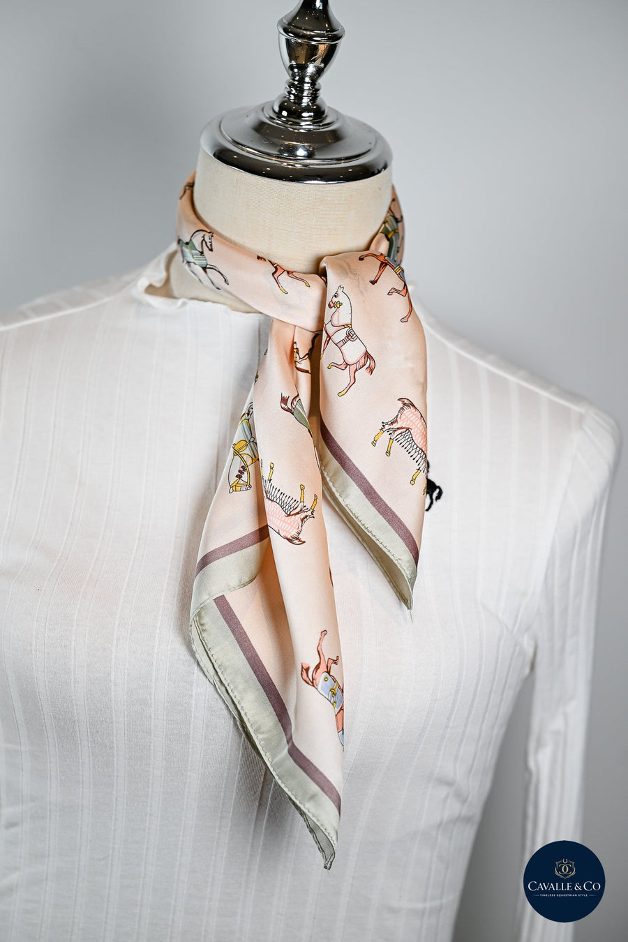 with & little rugged Horses Scarf - Pink/Mint/Green