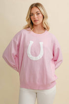 On Order-Horse Shoe Pullover Sweater - Brown
