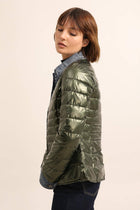 Metallic and Denim Jean jacket: Navy Blue