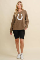 On Order-Horse Shoe Pullover Sweater - Brown