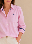 Icon Button-up Blouse: Halogen Blue & English Rose Pink