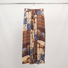 Wide equestrian print pants in viscose and silk