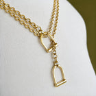 Keenland - Equestrian Stirrup Necklace in Gold