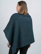 Women's Blue Herringbone Classic Tweed Cape