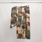 Equestrian print zip-up jacket in viscose and silk – KD8772VS-30: Khaki