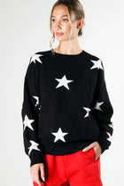 On Order -Star Accent Crew Neck Long Sleeve Knitted Sweater