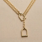 Keenland - Equestrian Stirrup Necklace in Gold