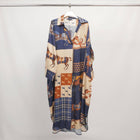 Equestrian print shirt dresses in viscose and silk -Made in Italy