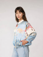 Equestrian bomber jackets-Satin zip-up x 3 Colors 3/4 sleeve