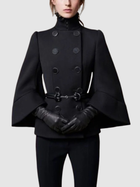 Urban Flared Solid Color Stand Collar Jackets: BLACK / S