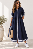 Matilda Navy & White Cotton Cambric Dress
