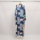 Long horse-print dress KD6255VS-20: Black