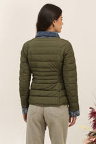Camel (Tan)Denim Detail Puffer Jacket