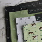 Lucky Slate Placemat - Set of Four - Horse Table Decor