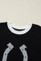 Western Horseshoe Short Sleeve Sweater