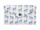 Delicate Horse Woodblock Cotton Shortie Pyjama Set – Soft Blue