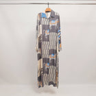 Long horse-print dress KD6255VS-20: Black