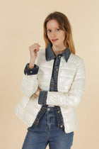 Metallic and Denim Jean jacket: Navy Blue