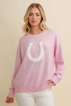 On Order-Horse Shoe Pullover Sweater - Brown