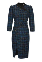 Tweed Tailored Plaid Dress