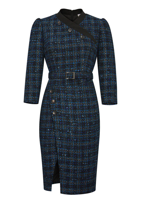 Tweed Tailored Plaid Dress