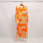 Long horse-print dress KD6255VS-20: Black