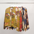 Equestrian print zip-up jacket in viscose and silk – KD8772VS-30: Khaki