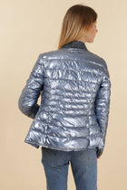 Metallic and Denim Jean jacket: Navy Blue