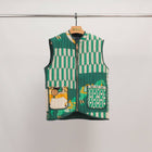 Sleeveless quilted jacket with horse print