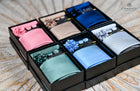 Plain Tie Set- Includes Tie Matching pocket square, cuff links & lapel pin