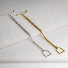 Portia T-Bar Horseshoe Bracelet in Silver: Medium