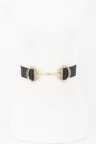 Equestrian Horse bit Stretch Belt Black & Tan