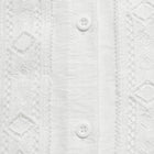 Ruffle Trim Stand Collar White Blouse Long Sleeve Top: White