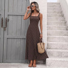 The Coffee Polka Dot Chiffon Maxi Dress