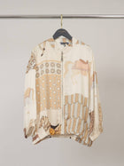 Equestrian bomber jackets-Satin zip-up x 3 Colors 3/4 sleeve