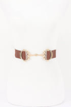 Equestrian Horse bit Stretch Belt Black & Tan