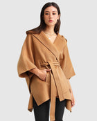 Jackson Landing Wool Blend Cape Coat: ONE SIZE - Caramel