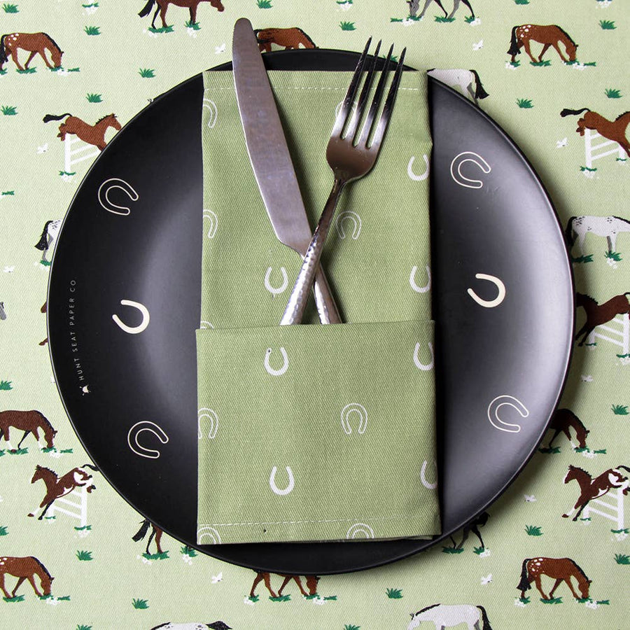 Lucky Olive Napkins - Set of Four Equestrian Table Decor