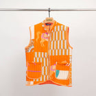 Sleeveless quilted jacket with horse print
