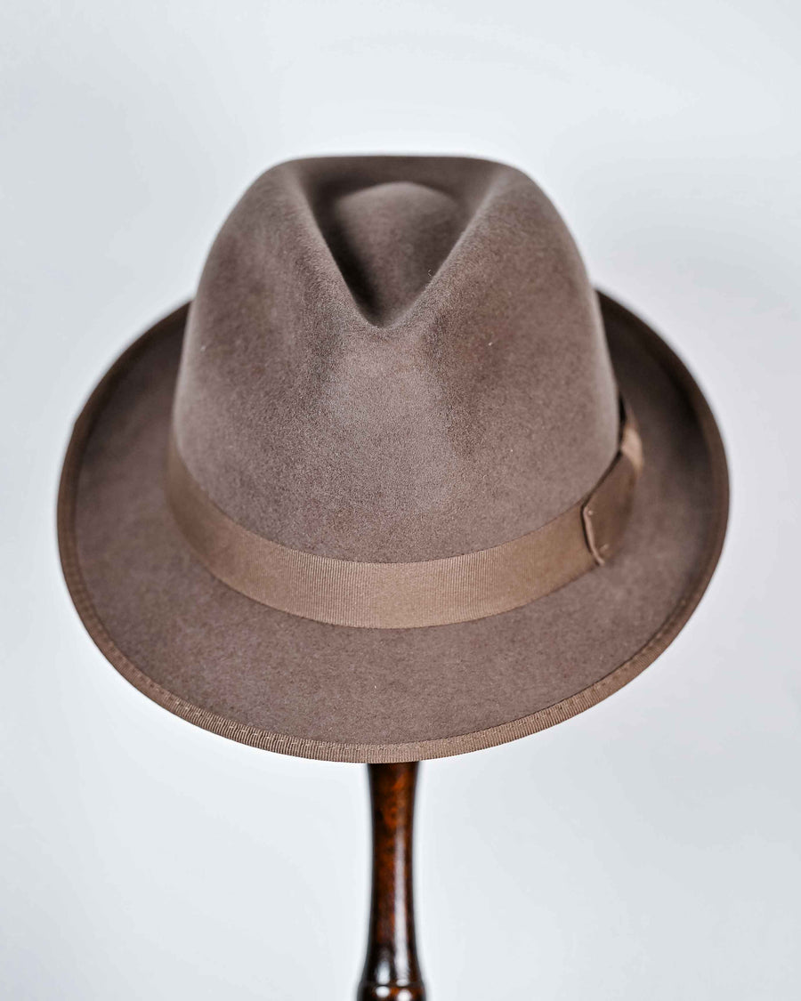 HUDSON- Brown Wool Felt Trilby (M)