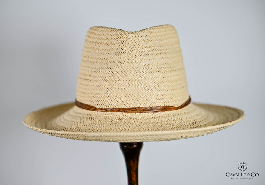 Alexa Woven natural Fibre Turned Brim Hat- Natural