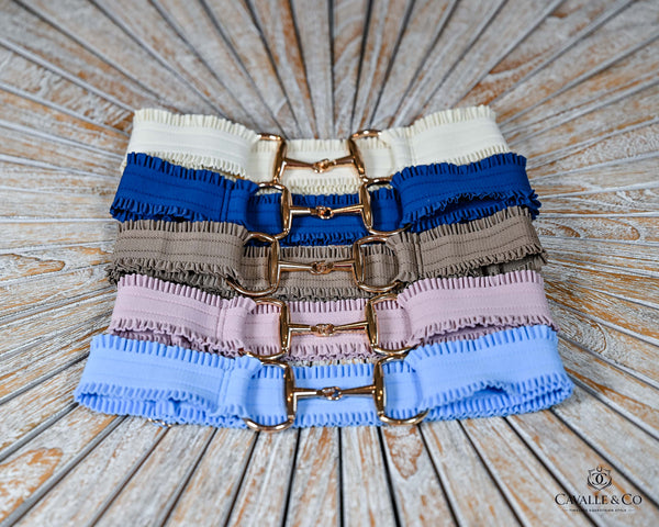Wide Elastic Stretch belt with Equestrian Bit themed Buckle- One size