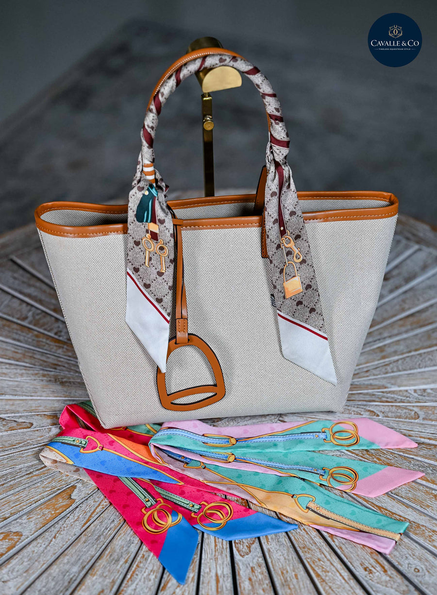 Long Equestrian themed Bag or hair twills